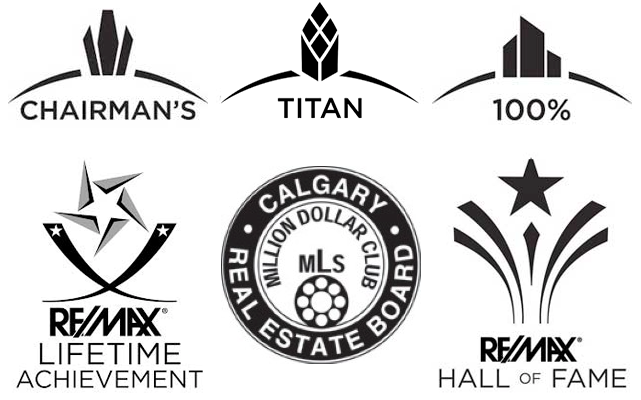 John Malick's Awards - Chairman's Club, 100% Club, Titan's Club, Remax Hall of Fame, Remax Lifetime Achievement, Calgary MLS Million Dollar Club